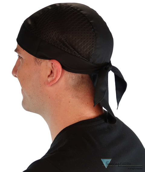Breathable Cotton Skull Caps with Air Flow Side Panels - Ultimate Comfort Cotton - Black Air Flow (Mesh Sides) Classic