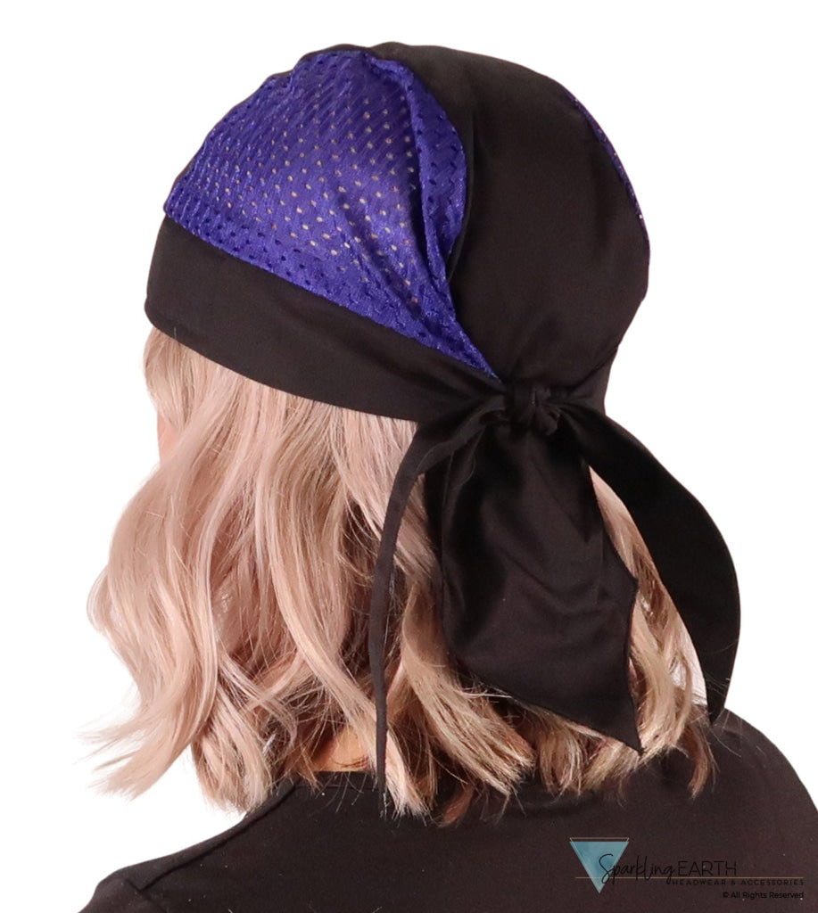 Breathable Cotton Skull Caps with Air Flow Side Panels - Ultimate Comfort Cotton - Purple and Black Air Flow (Mesh
