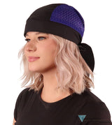 Breathable Cotton Skull Caps with Air Flow Side Panels - Ultimate Comfort Cotton - Purple and Black Air Flow (Mesh