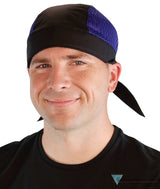 Breathable Cotton Skull Caps with Air Flow Side Panels - Ultimate Comfort Cotton - Purple and Black Air Flow (Mesh
