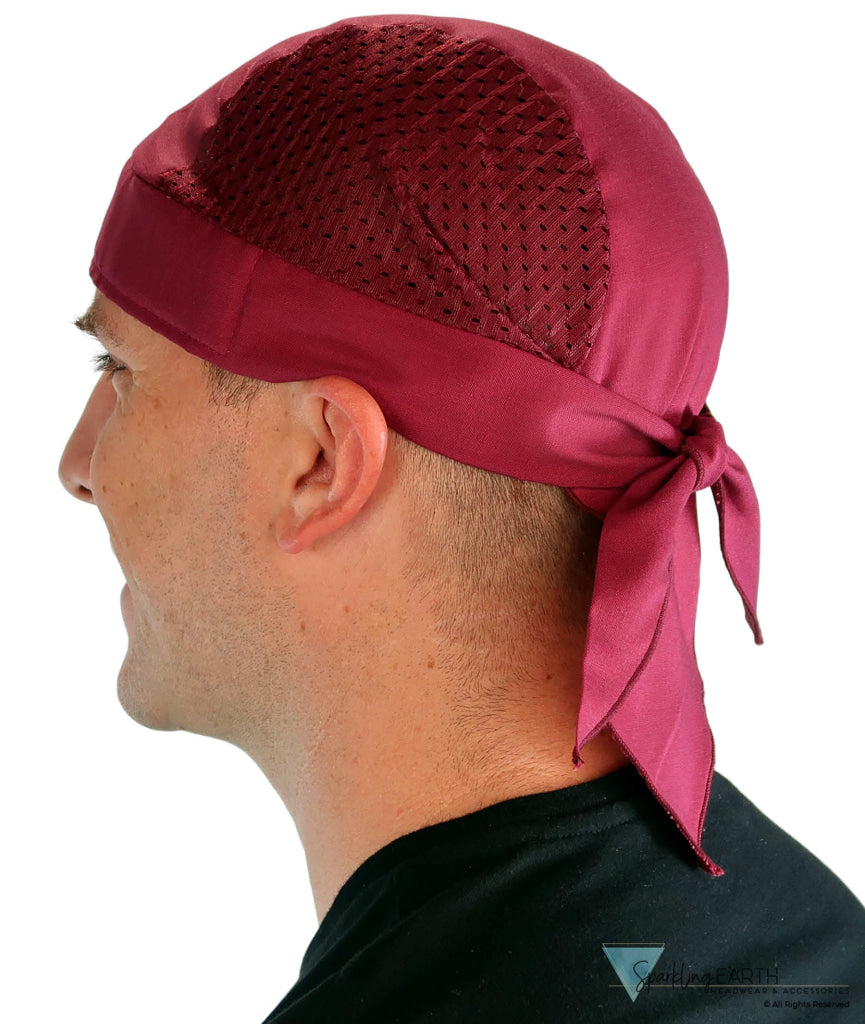 Breathable Cotton Skull Caps with Air Flow Side Panels Ultimate Comfort Cotton Burgundy Air Flow (Mesh Sides) Classic
