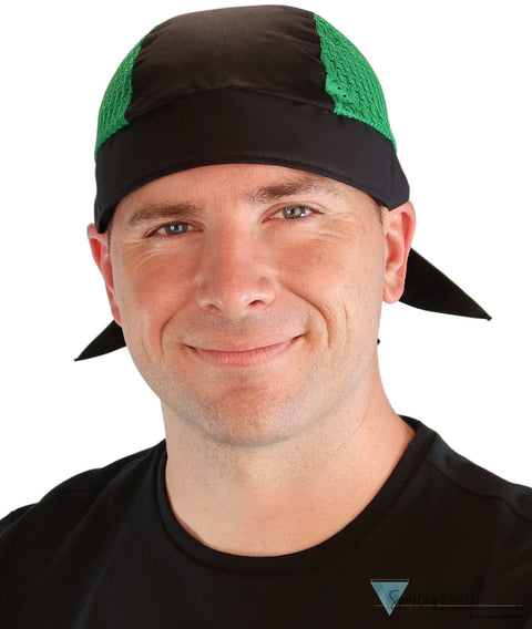 Breathable Cotton Skull Caps with Air Flow Side Panels – Ultimate Comfort - Green and Black Air Flow (Mesh Sides) - Classic Skull Caps - Sparkling EARTH