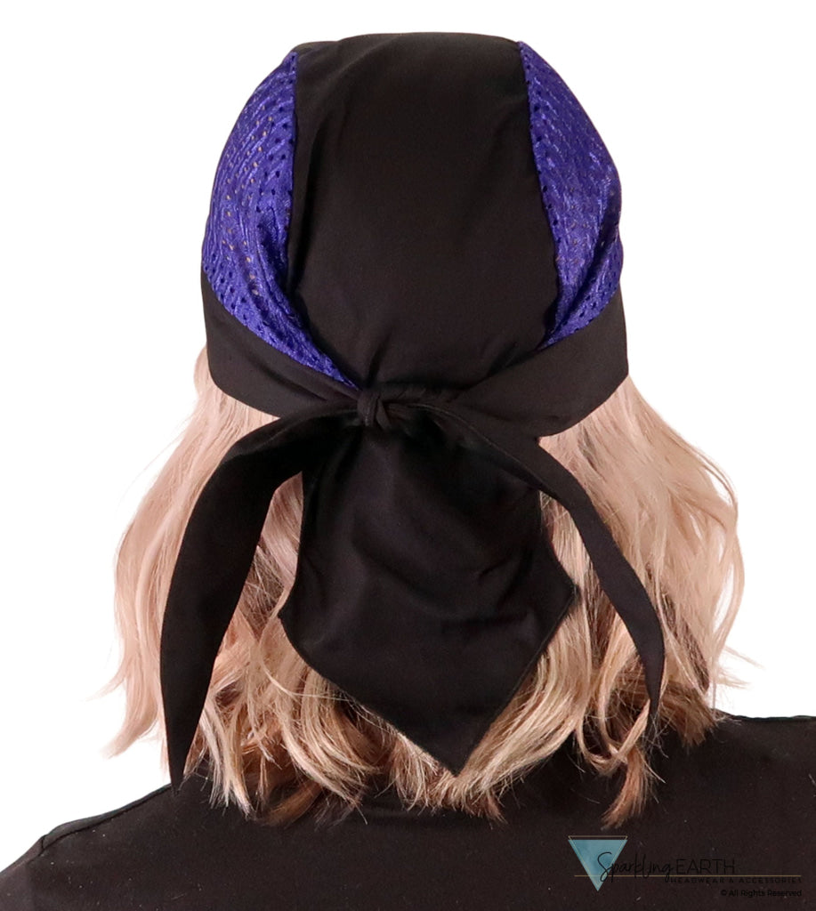 Breathable Cotton Skull Caps with Air Flow Side Panels - Ultimate Comfort Cotton - Purple and Black Air Flow (Mesh