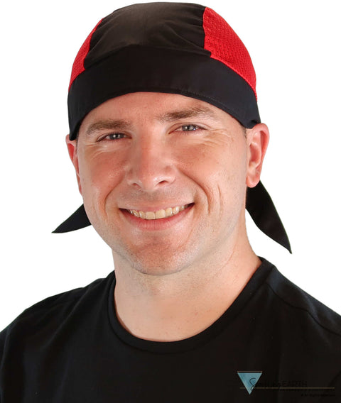 Breathable Cotton Skull Caps with Air Flow Side Panels Ultimate Comfort Cotton Red and Black Air Flow (Mesh Sides)