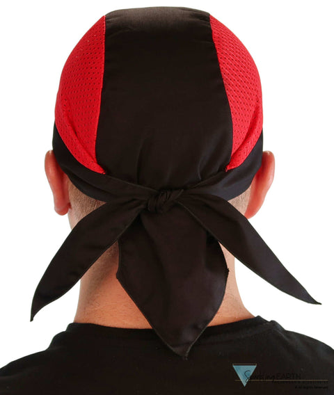 Breathable Cotton Skull Caps with Air Flow Side Panels Ultimate Comfort Cotton Red and Black Air Flow (Mesh Sides)