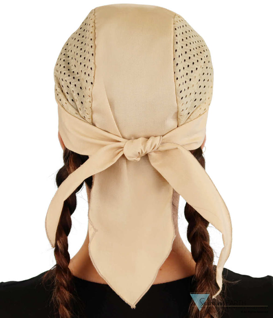 Breathable Cotton Skull Caps with Air Flow Side Panels - Ultimate Comfort Cotton - Tan Air Flow (Mesh Sides) Classic