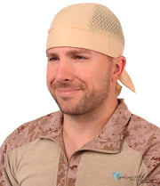 Breathable Cotton Skull Caps with Air Flow Side Panels – Ultimate Comfort - Tan Air Flow (Mesh Sides) Classic Skull Caps