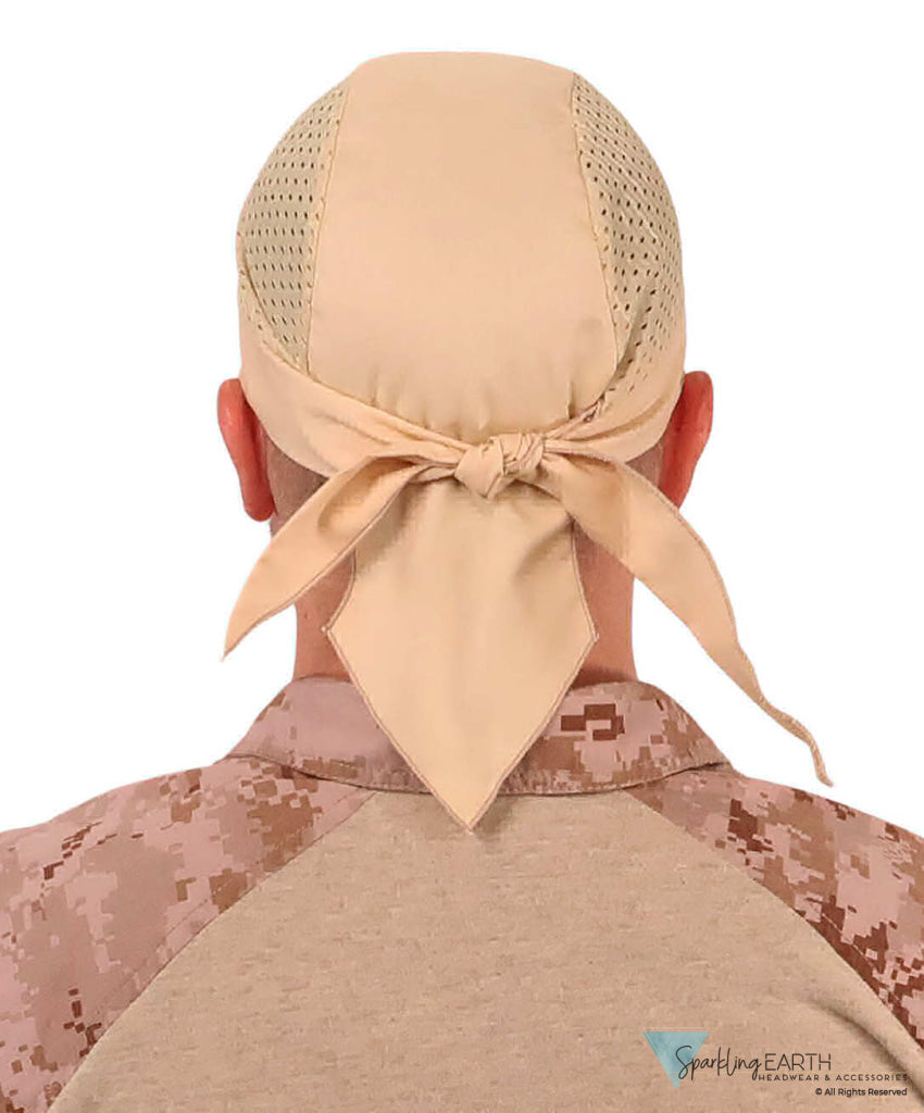 Breathable Cotton Skull Caps with Air Flow Side Panels - Ultimate Comfort Cotton - Tan Air Flow (Mesh Sides) Classic