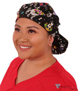 BUNDLE Banded Bouffant Surgical Scrub Cap - Human Body Skeletons and X-Ray Dogs Designer Banded Bouffant Surgical Caps