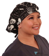 BUNDLE Banded Bouffant Surgical Scrub Cap - Human Body Skeletons and X-Ray Dogs Designer Banded Bouffant Surgical Caps