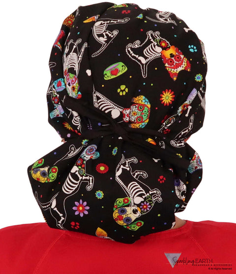 BUNDLE Banded Bouffant Surgical Scrub Cap - Human Body Skeletons and X-Ray Dogs Designer Banded Bouffant Surgical Caps