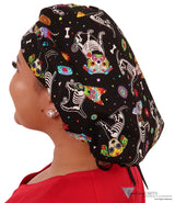 BUNDLE Banded Bouffant Surgical Scrub Cap - Human Body Skeletons and X-Ray Dogs Designer Banded Bouffant Surgical Caps