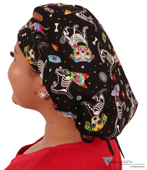 BUNDLE Banded Bouffant Surgical Scrub Cap - Human Body Skeletons and X-Ray Dogs Designer Banded Bouffant Surgical Caps