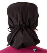 Big Hair Ponytail Surgical Scrub Cap - Scrub Cap for Long Hair - Black with Pink Butterfly Patch Big Hair Surgical