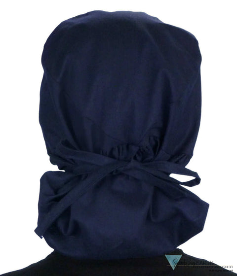 BUNDLE Big Hair Surgical Scrub Cap - Navy and Black Designer Banded Bouffant Surgical Caps