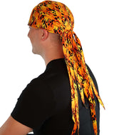 Nomad 10 Skull Cap - Rockstar Style for the Open Road - American Made - Raw Orange and Yellow Flames