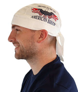 Skull Cap-Proud American Biker on White