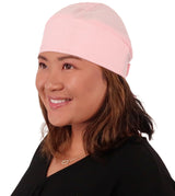 Deluxe No Tie Skull Cap - Solid Light Pink