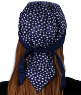 Classic Skull Cap - Small Stars on Navy with Navy Band