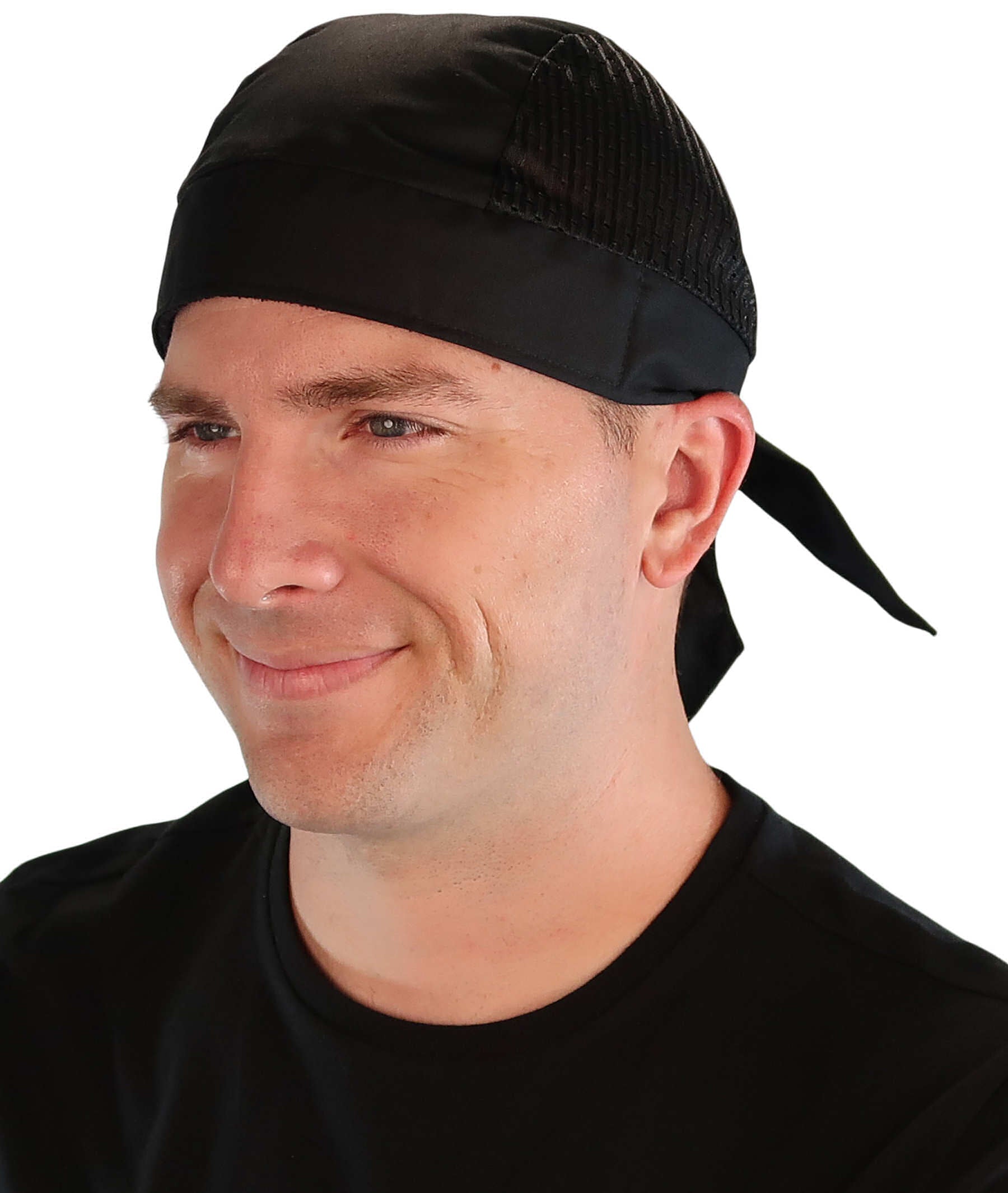 Breathable Cotton Skull Caps with Air Flow Side Panels - Ultimate Comfort Cotton - Black Air Flow (Mesh Sides) Classic