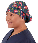 Riley Comfort Scrub Cap - Precious Primrose on Navy