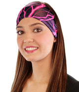 Stretch Headband - Metallic Pink Lightning