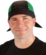 Classic Skull Cap - Green and Black Air Flow (Mesh Sides)