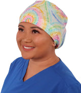 Riley Comfort Scrub Cap - Pastel Tie Dye