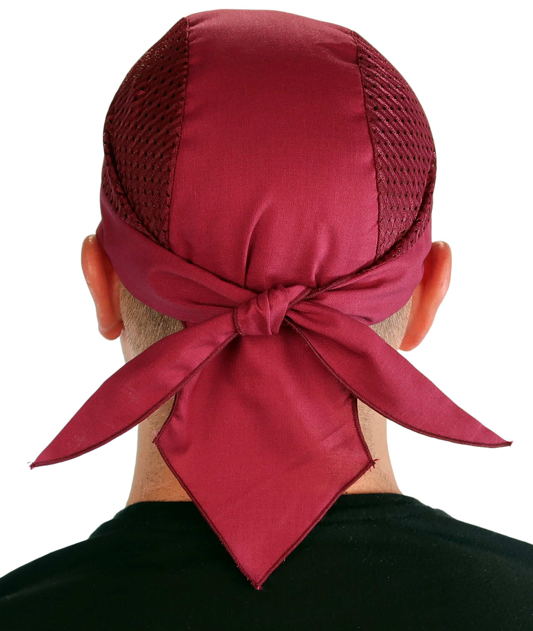 Breathable Cotton Skull Caps with Air Flow Side Panels - Ultimate Comfort Cotton - Burgundy Air Flow (Mesh Sides)