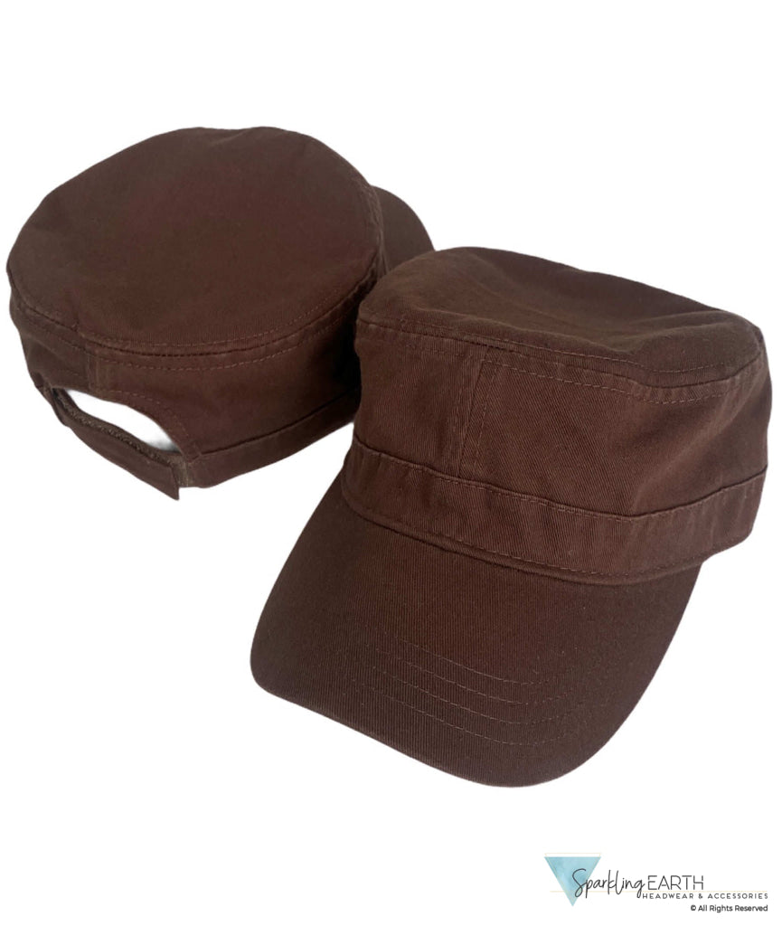 Adjustable Military Style Cadet Cap – 100% Cotton with Hook Loop