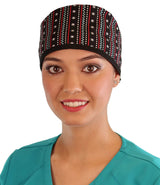 Surgical Scrub Cap - Winter Sweater with Black Ties