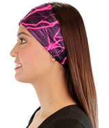 Stretch Headband - Metallic Pink Lightning