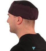 Chefs Beanie Elastic Back-Black Airflow Mesh With Sweatband Caps