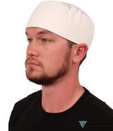 Chef’s Beanie Elastic Back - White Airflow Mesh With Sweatband Caps