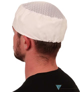 Chef’s Beanie Elastic Back - White Airflow Mesh With Sweatband Caps