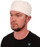 Chef’s Beanie Hook & Loop - White Airflow Mesh With Sweatband Caps