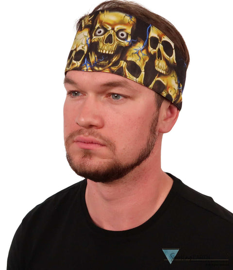 Chop Top Biker Style Headbands - Uprooted Skulls (Imported) - Imported Chop Tops - Sparkling EARTH