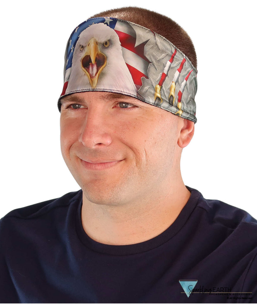 Imported Chop Top Doo Wrap – Bold Biker Bandana with Sublimation Print - Scrap Metal Eagle Imported Chop Tops