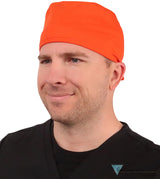 Classic Cotton Surgical Scrub Cap - American-Made with Sweatband - Blaze Orange SALE-Fall-2025