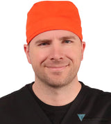 Classic Cotton Surgical Scrub Cap - American-Made with Sweatband - Blaze Orange SALE-Fall-2025