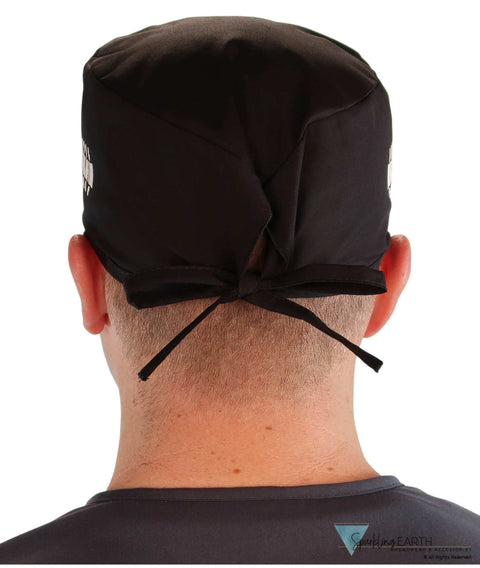 Surgical Scrub Cap - Bones on Black - Surgical Scrub Caps - Sparkling EARTH