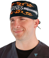 Surgical Scrub Cap - Bones on Black - Surgical Scrub Caps - Sparkling EARTH