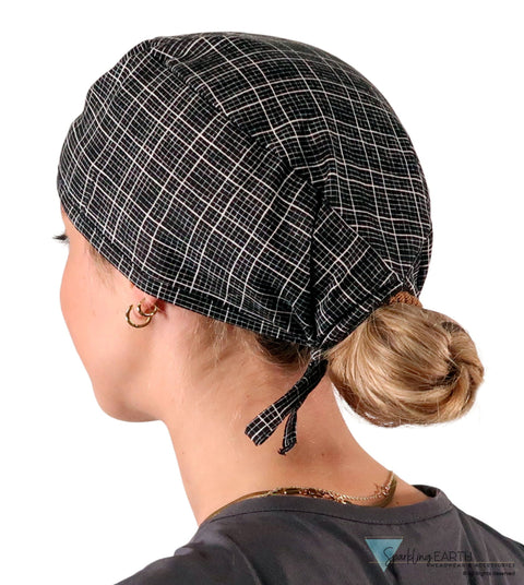 Classic Cotton Surgical Scrub Cap American-Made with Sweatband - Check Mate Surgical Scrub Caps