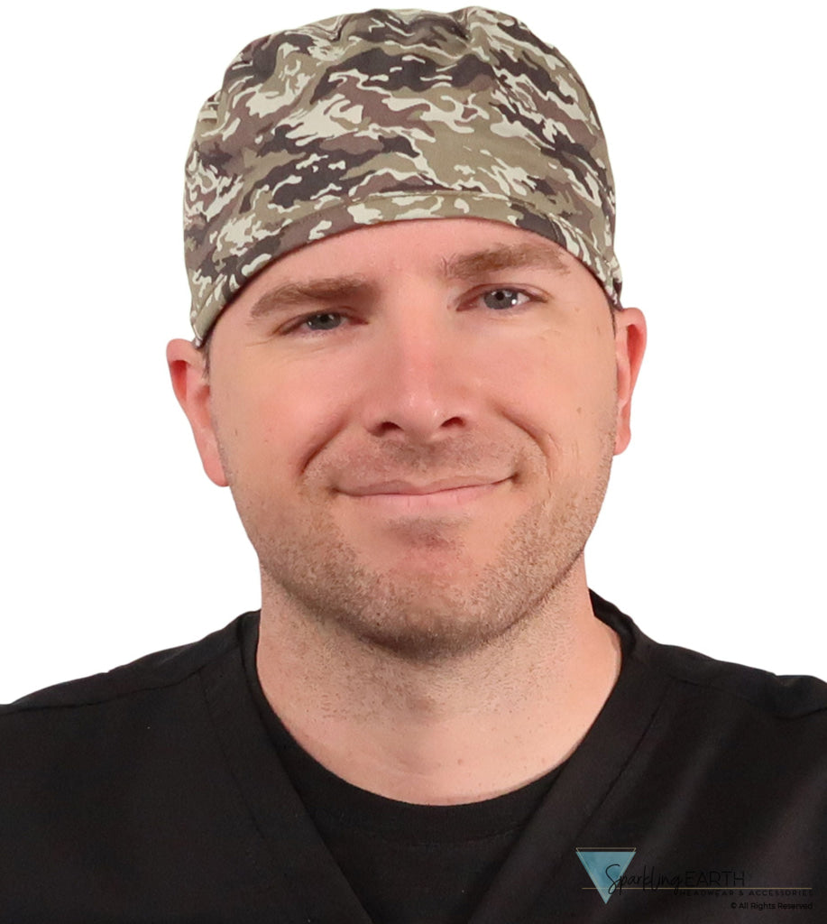Classic Cotton Surgical Scrub Cap - American-Made with Sweatband - Combat Camo SALE-Fall-2025