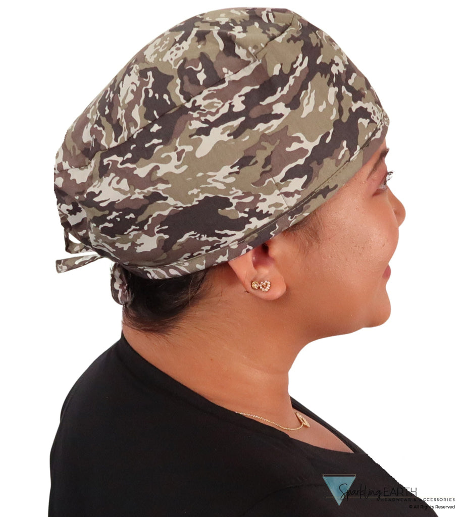 Classic Cotton Surgical Scrub Cap - American-Made with Sweatband - Combat Camo SALE-Fall-2025