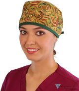 Classic Cotton Surgical Scrub Cap - American-Made with Sweatband - Fall Harvest Swirls SALE-Fall-2025