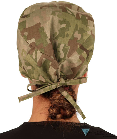Classic Cotton Surgical Scrub Cap American Made with Sweatband Multi Camo Surgical Scrub Caps