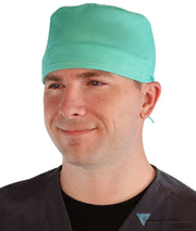 Classic Cotton Surgical Scrub Cap American Made with Sweatband Solid Scrub Green Surgical Scrub Caps