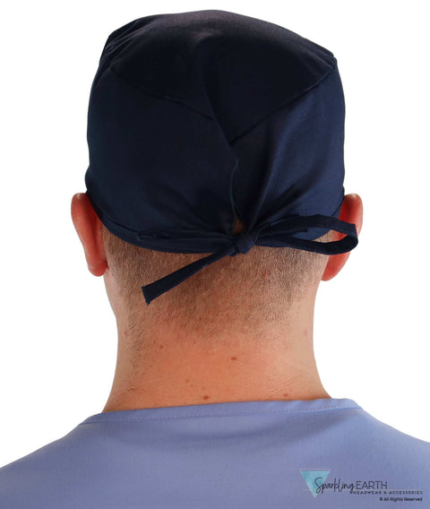 Classic Cotton Surgical Scrub Cap - American-Made with Sweatband - Solid Navy SALE-Fall-2025