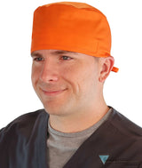 Classic Cotton Surgical Scrub Cap - American-Made with Sweatband - Solid Orange SALE-Fall-2025
